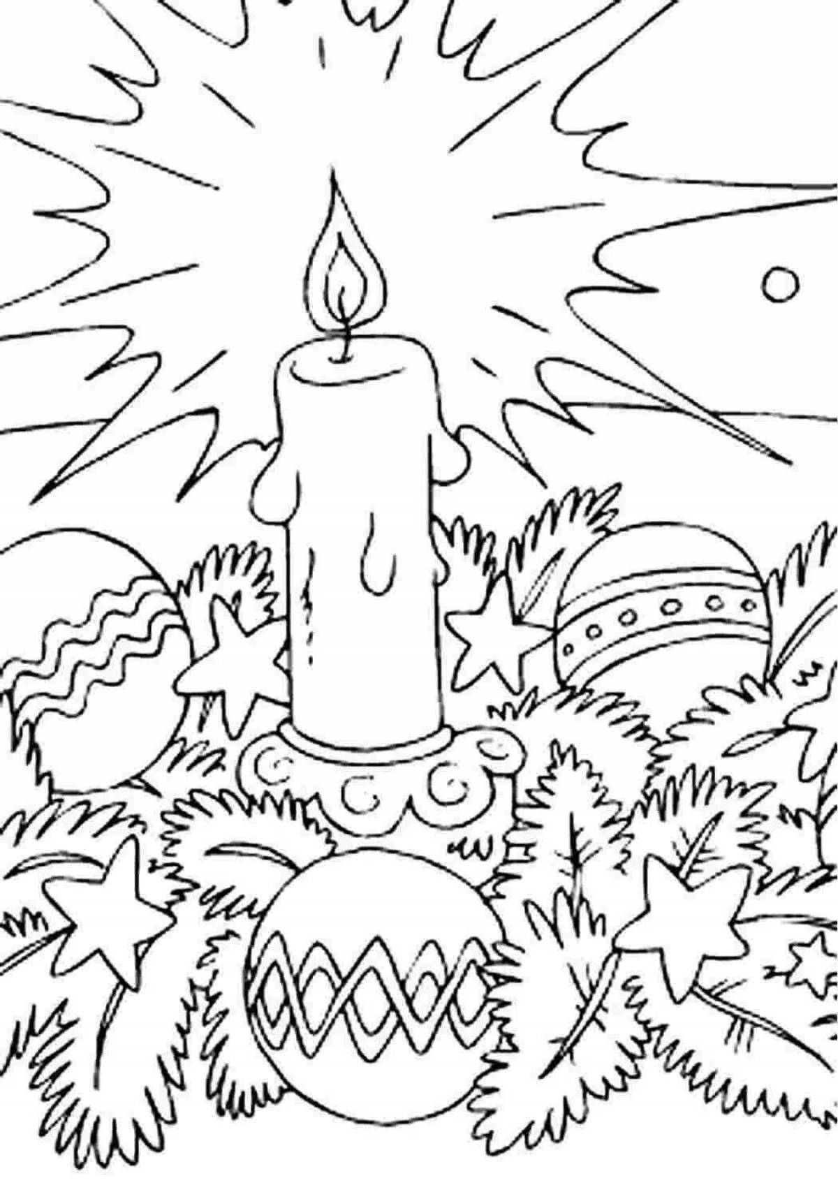 Magic Christmas Candle Coloring Page