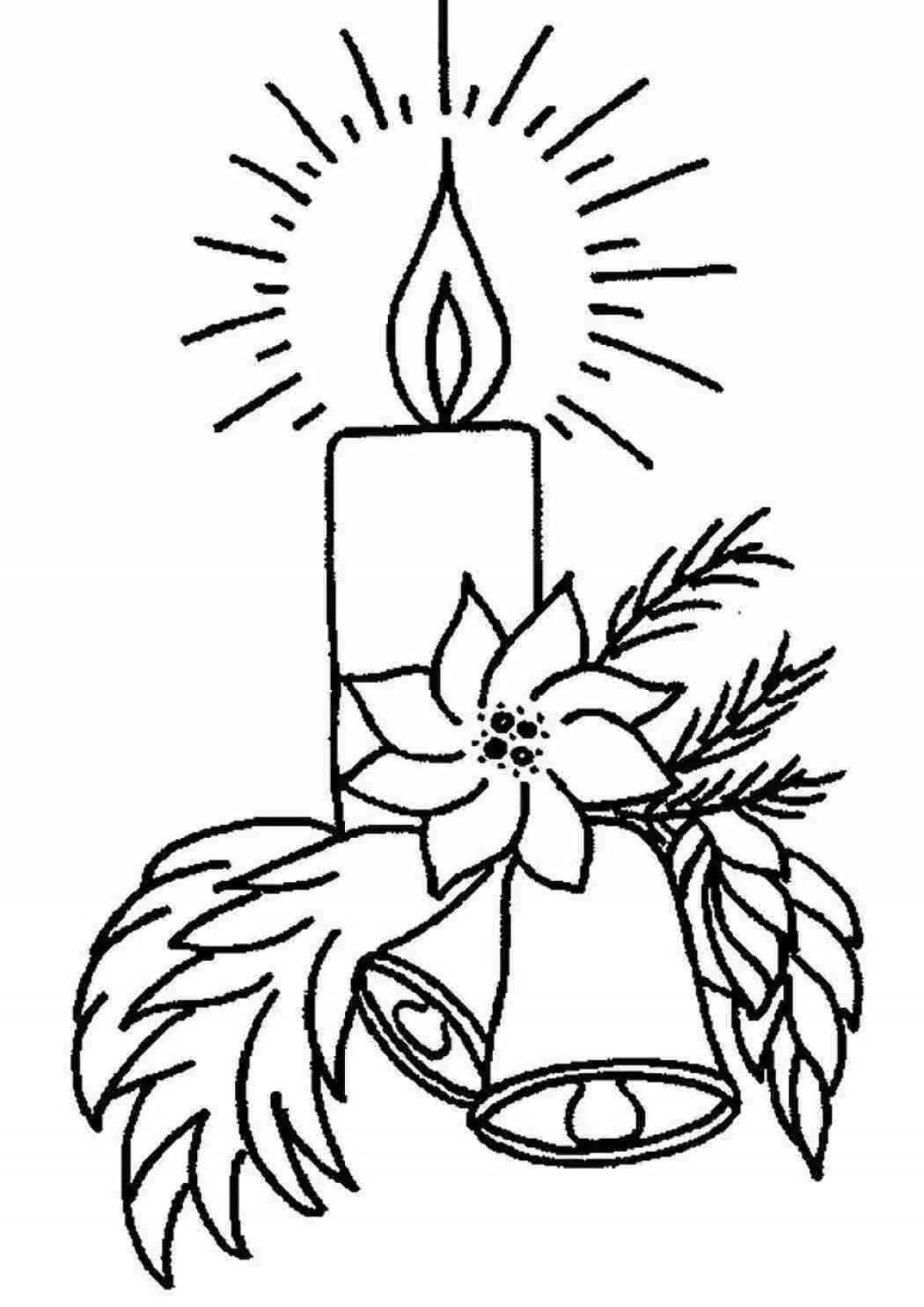 Fabulous Christmas candle coloring page