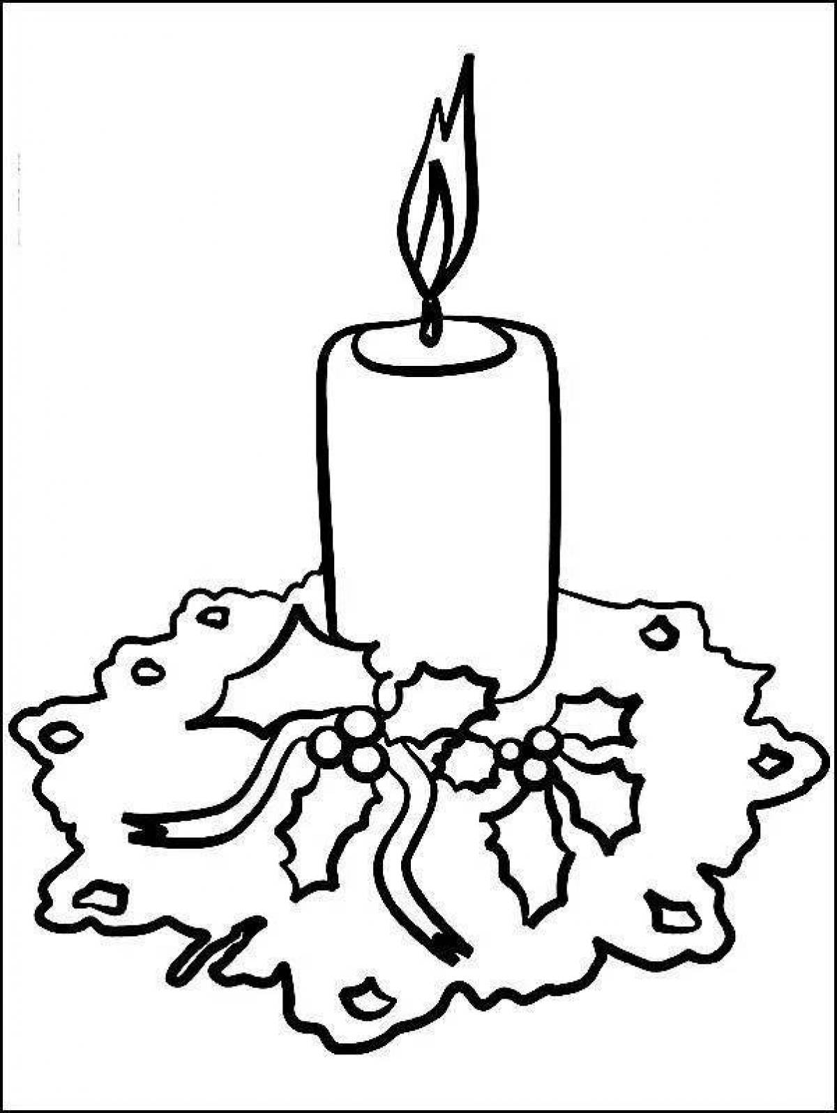 Awesome christmas candle coloring page