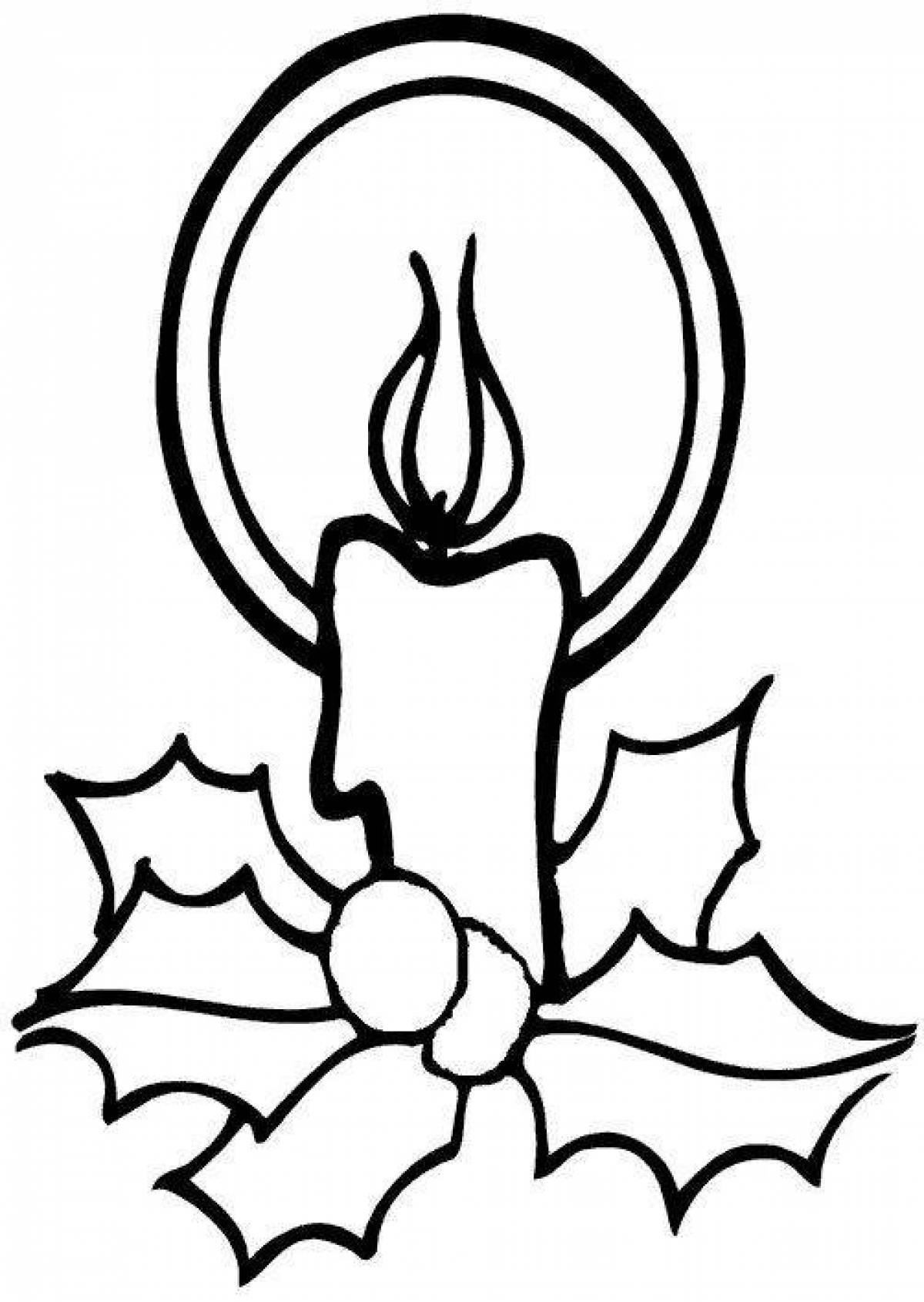 Gorgeous Christmas candle coloring page