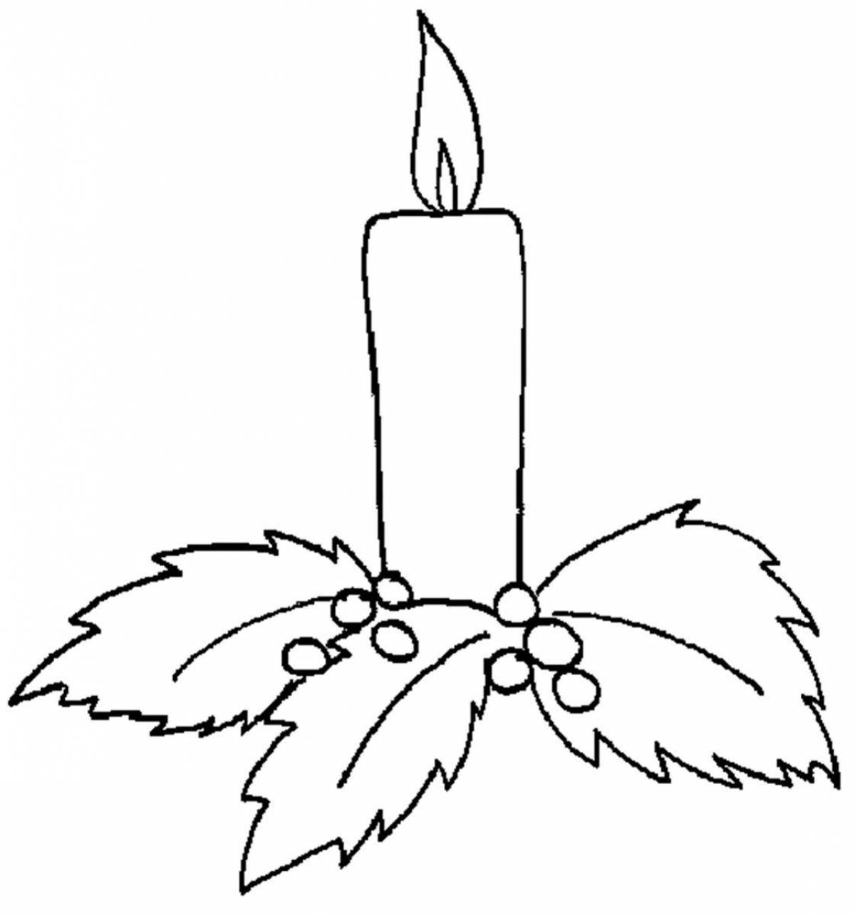 Coloring book spellbinding Christmas candle