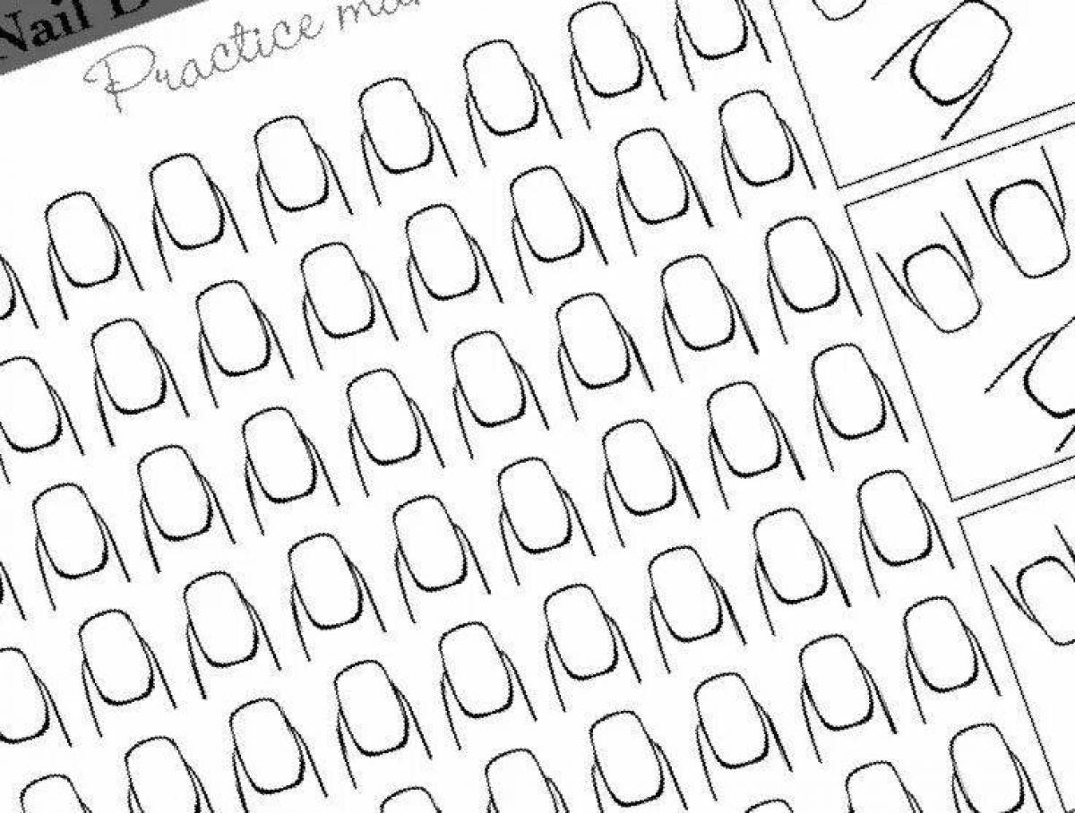 Intricate paper nails coloring book