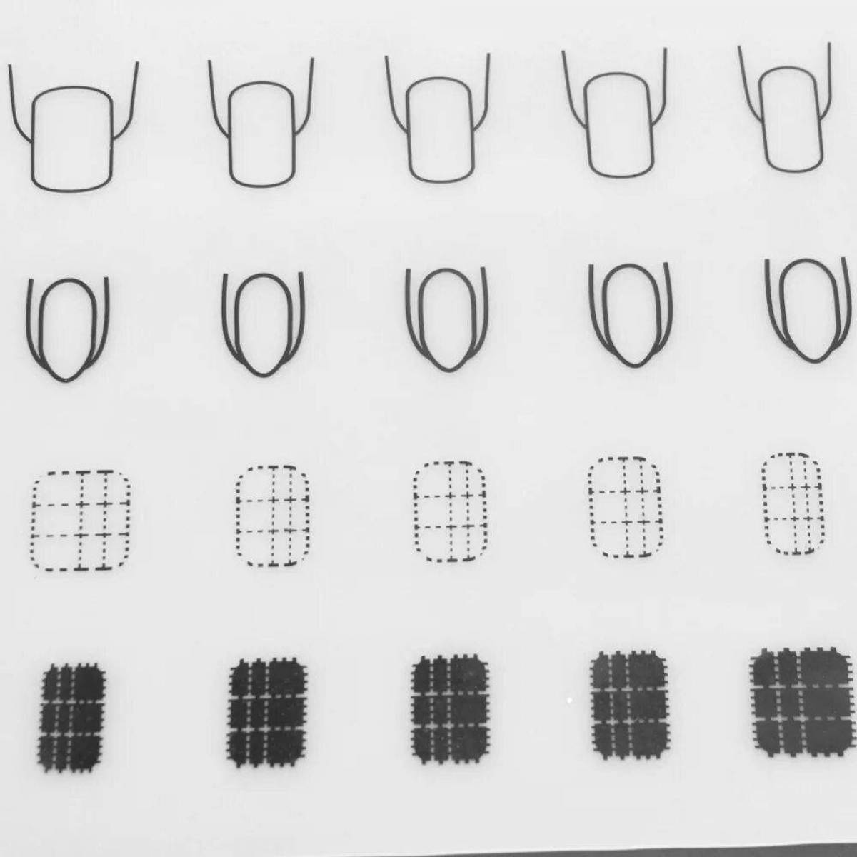 Coloring paper nails with colored splashes