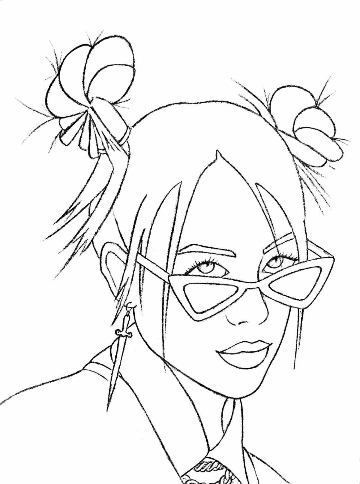Color-clever mia coloring page