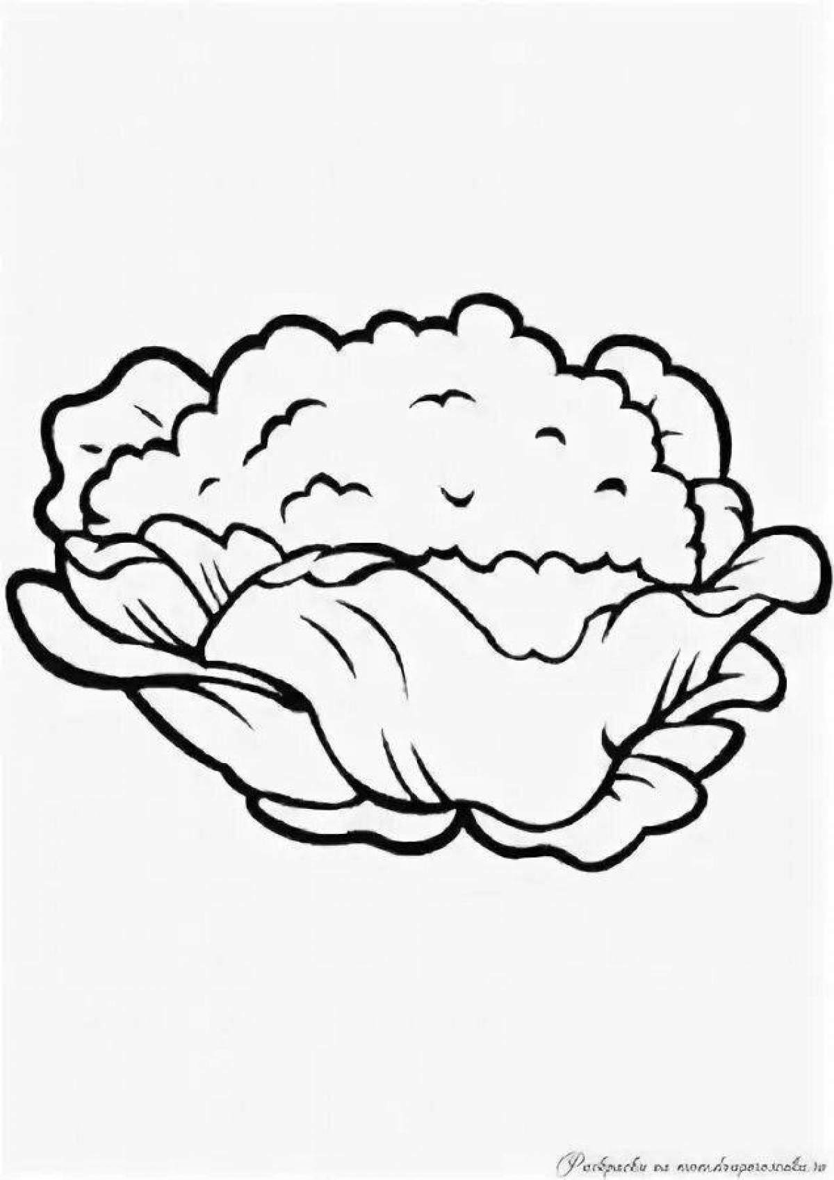 Colorful cauliflower coloring page