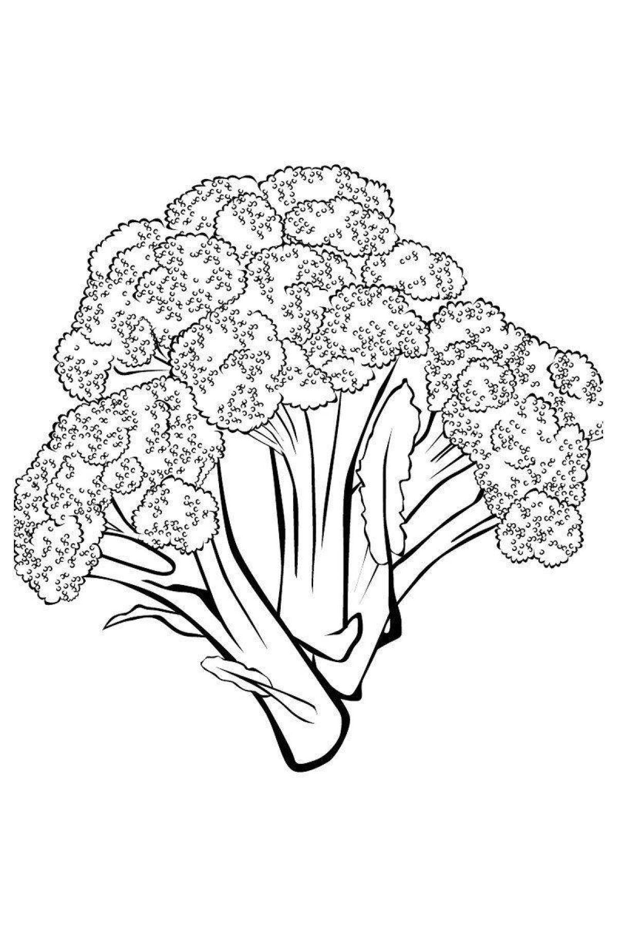 Awesome cauliflower coloring page