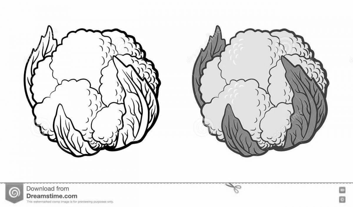 Delightful cauliflower coloring page