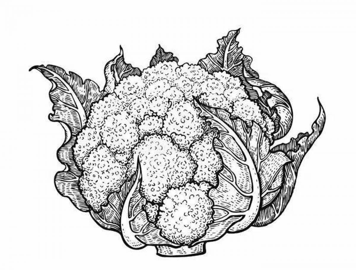 Sweet cauliflower coloring page