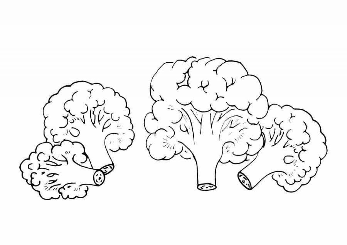 Adorable cauliflower coloring page