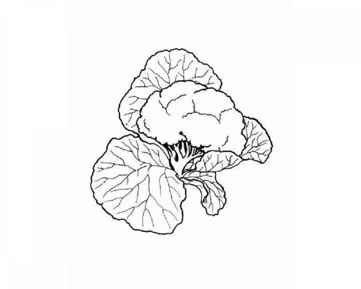 Cute cauliflower coloring page
