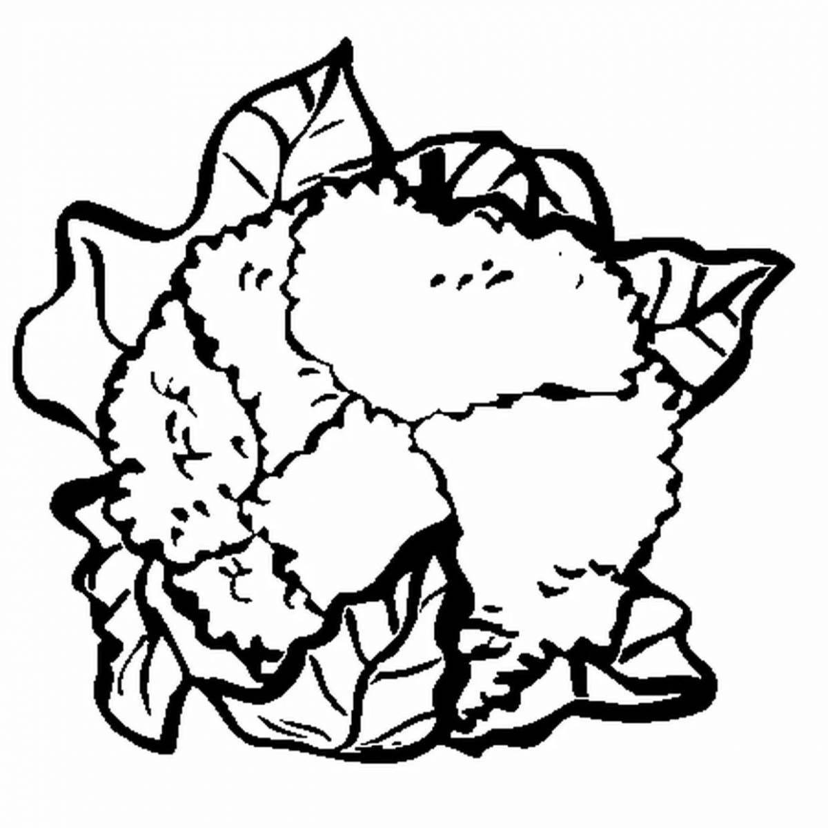 A spectacular cauliflower coloring page