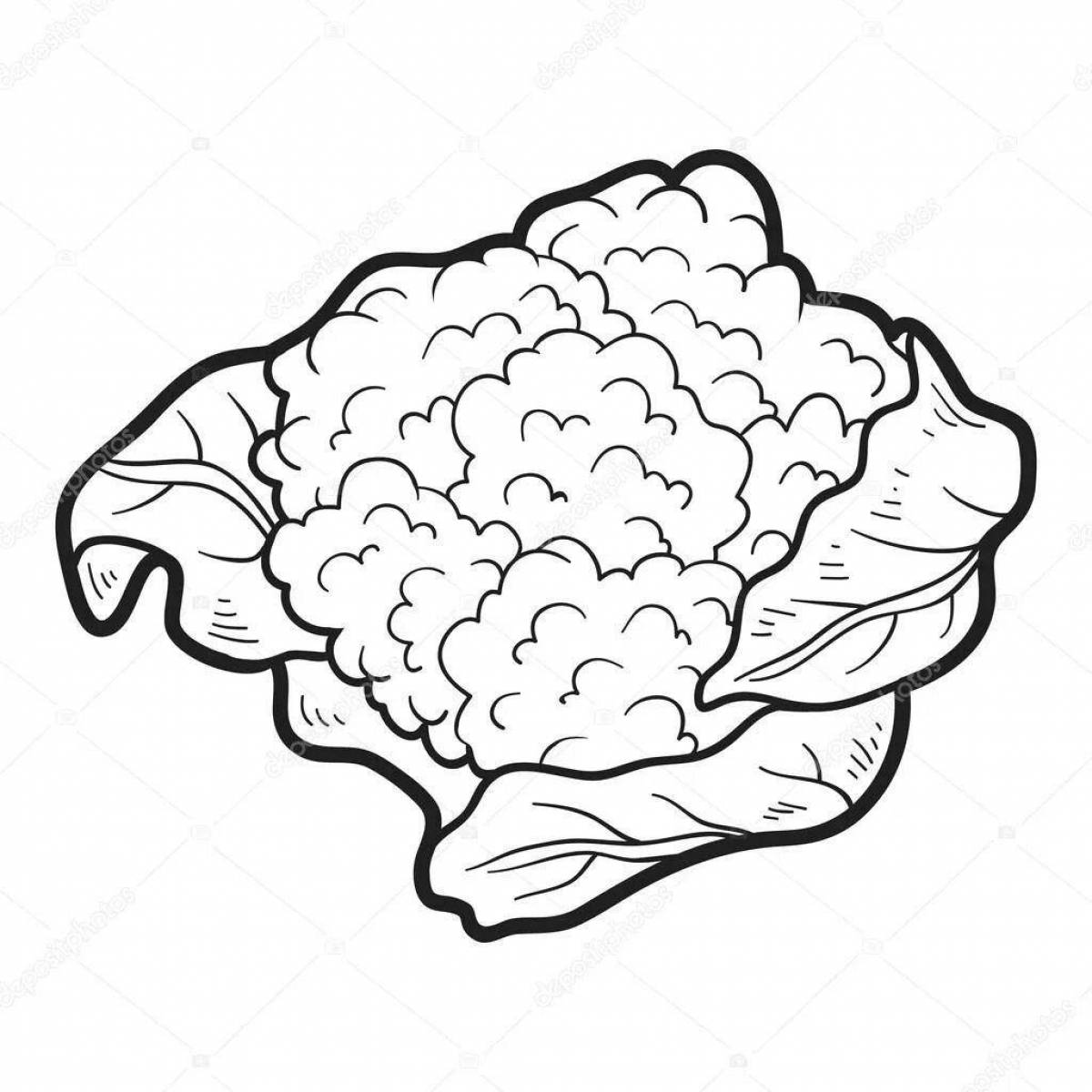 Outstanding cauliflower coloring page