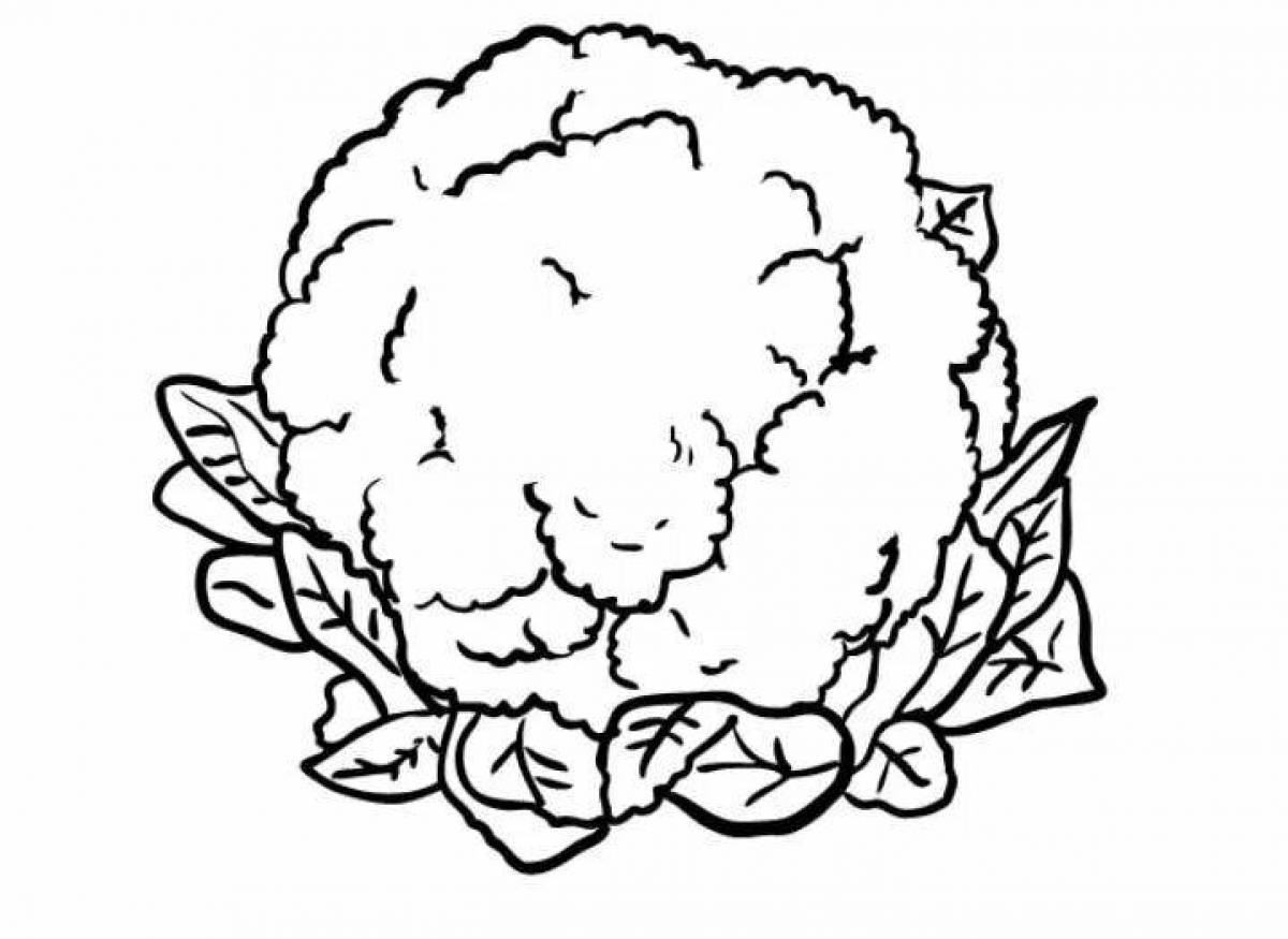 Impressive cauliflower coloring page