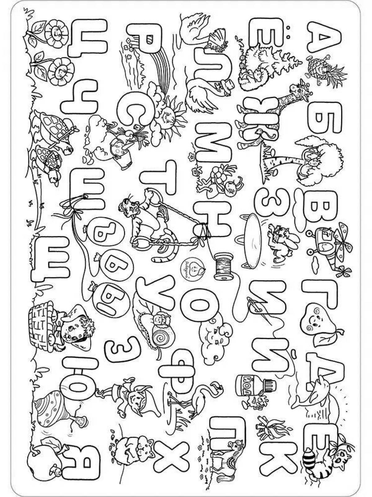 Charming russian letter coloring book