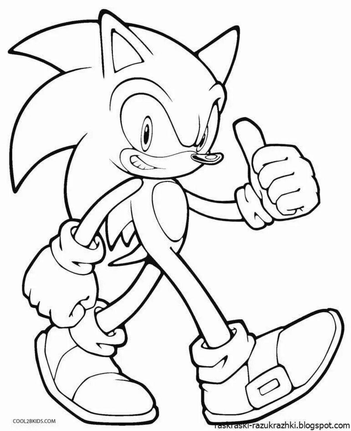 Stormy new year sonic coloring page