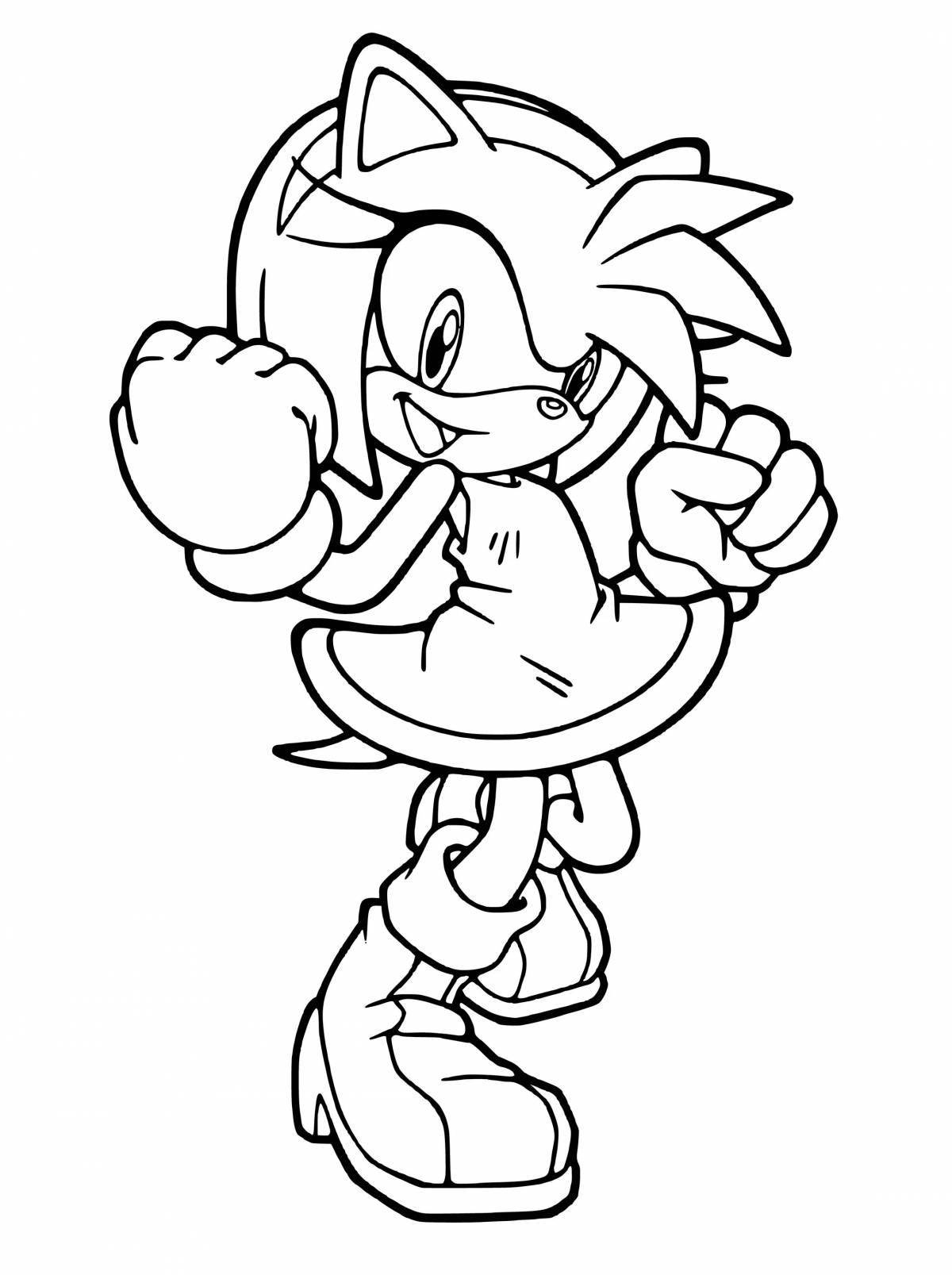 Color-fiesta new year sonic coloring page