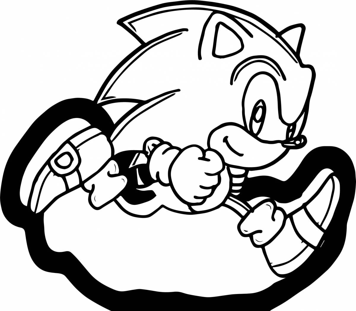 Color-party new year sonic coloring page