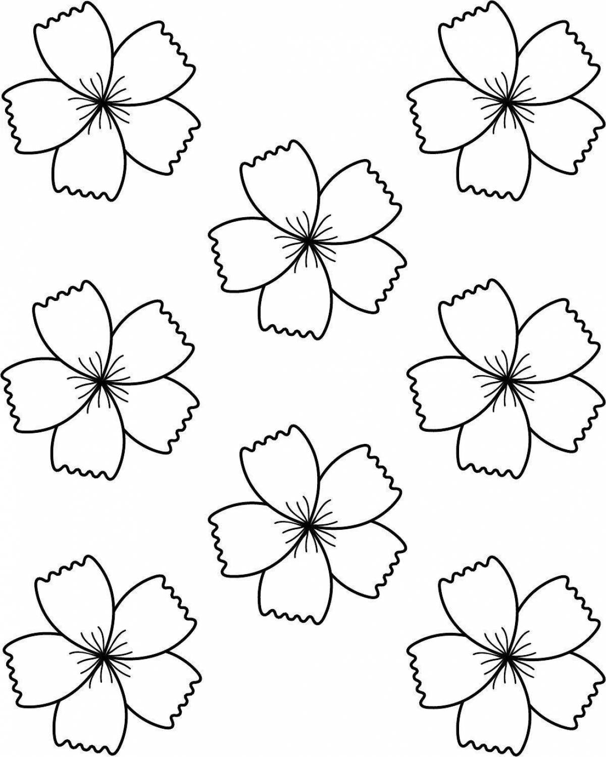 Humorous coloring small flowers