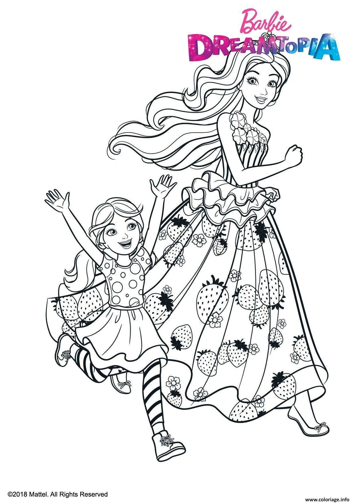 Chelsea Charming Barbie Coloring Page