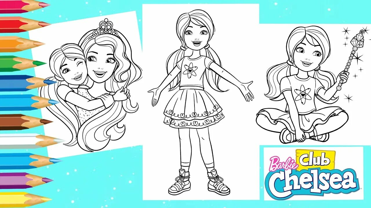 Awesome barbie chelsea coloring page