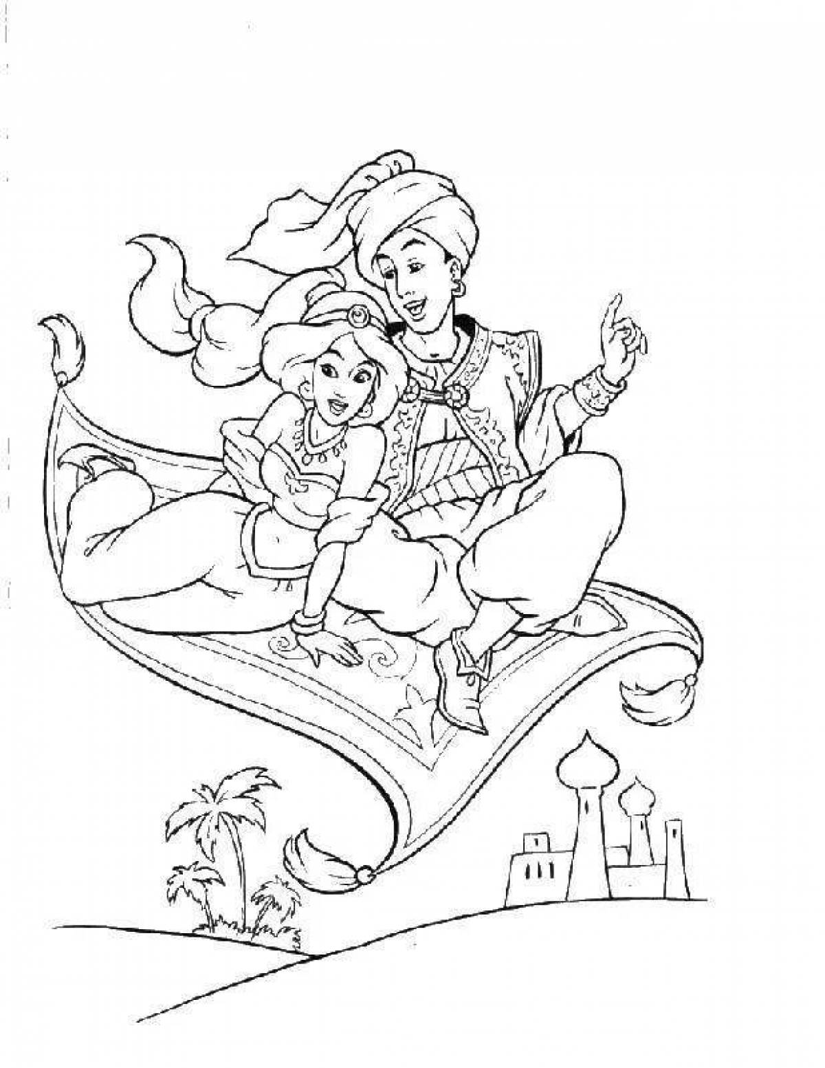 Flying carpet coloring page