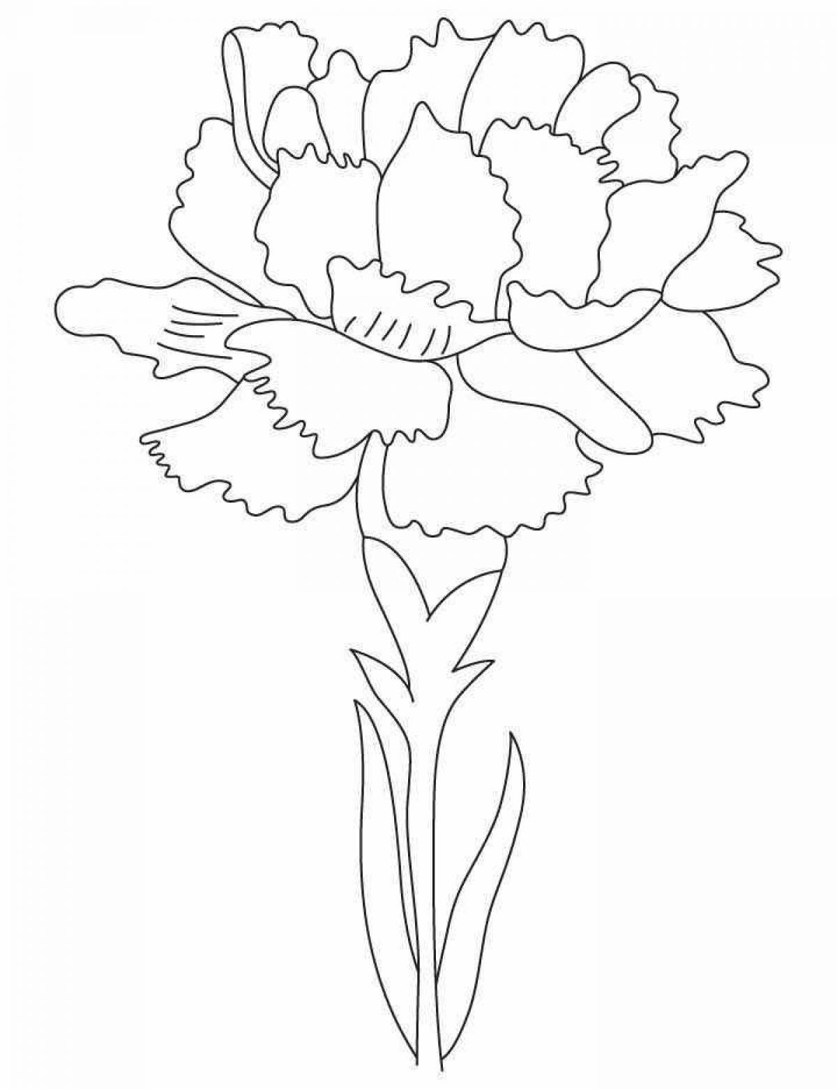 Экзотическая раскраска цветок гвоздики