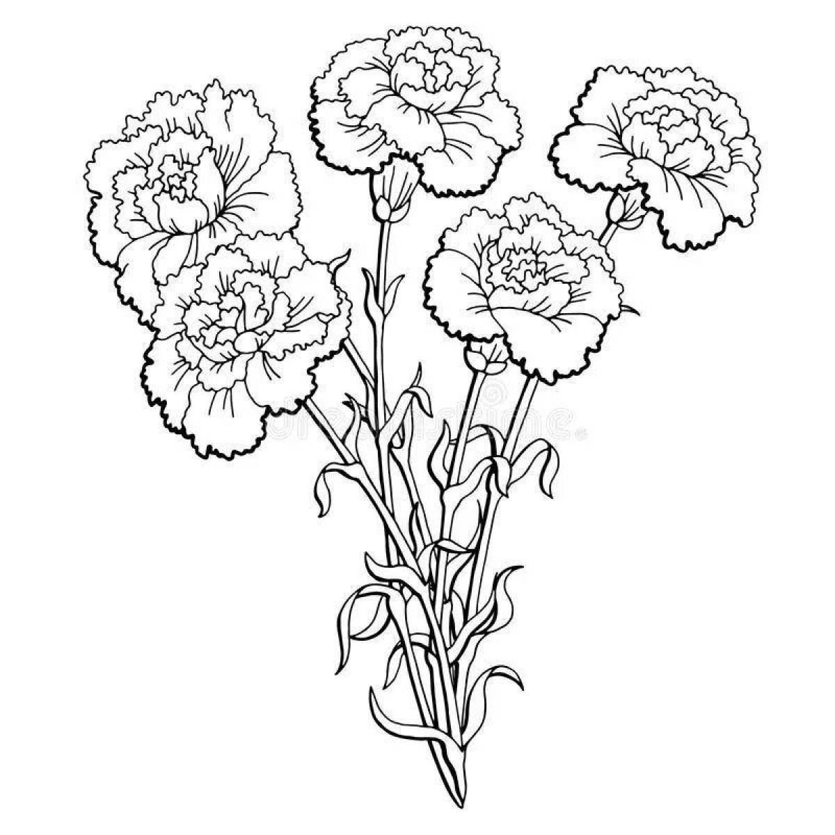 Fun coloring carnation flower