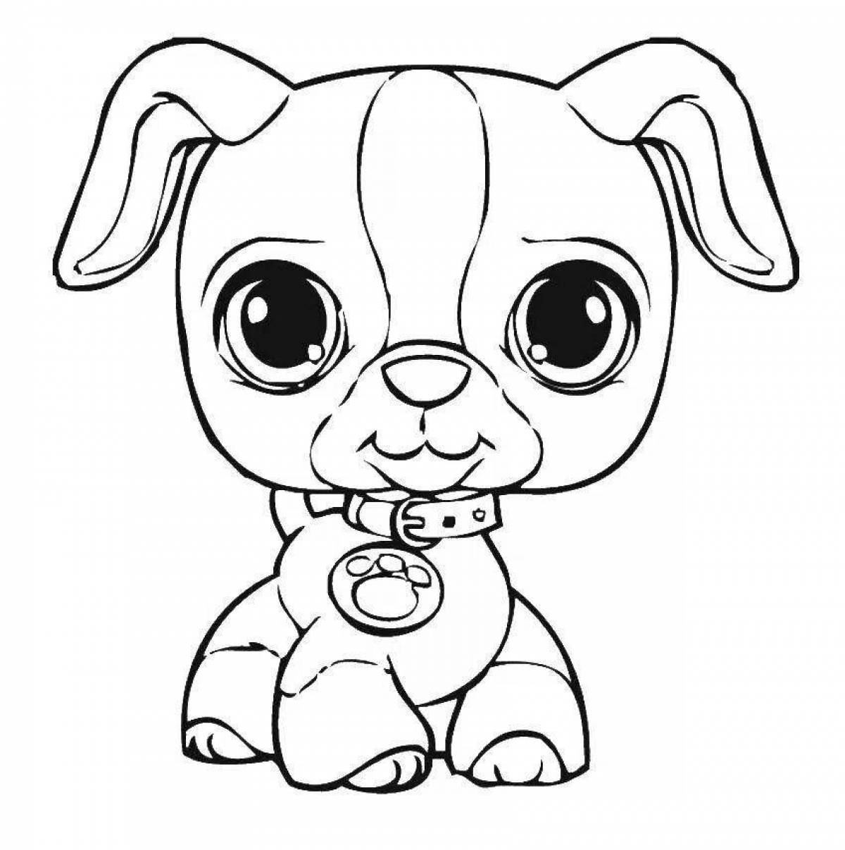 Puppy snuggly coloring page