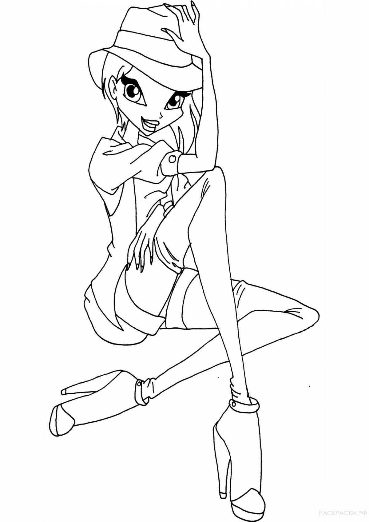 Funny tecna winx coloring page