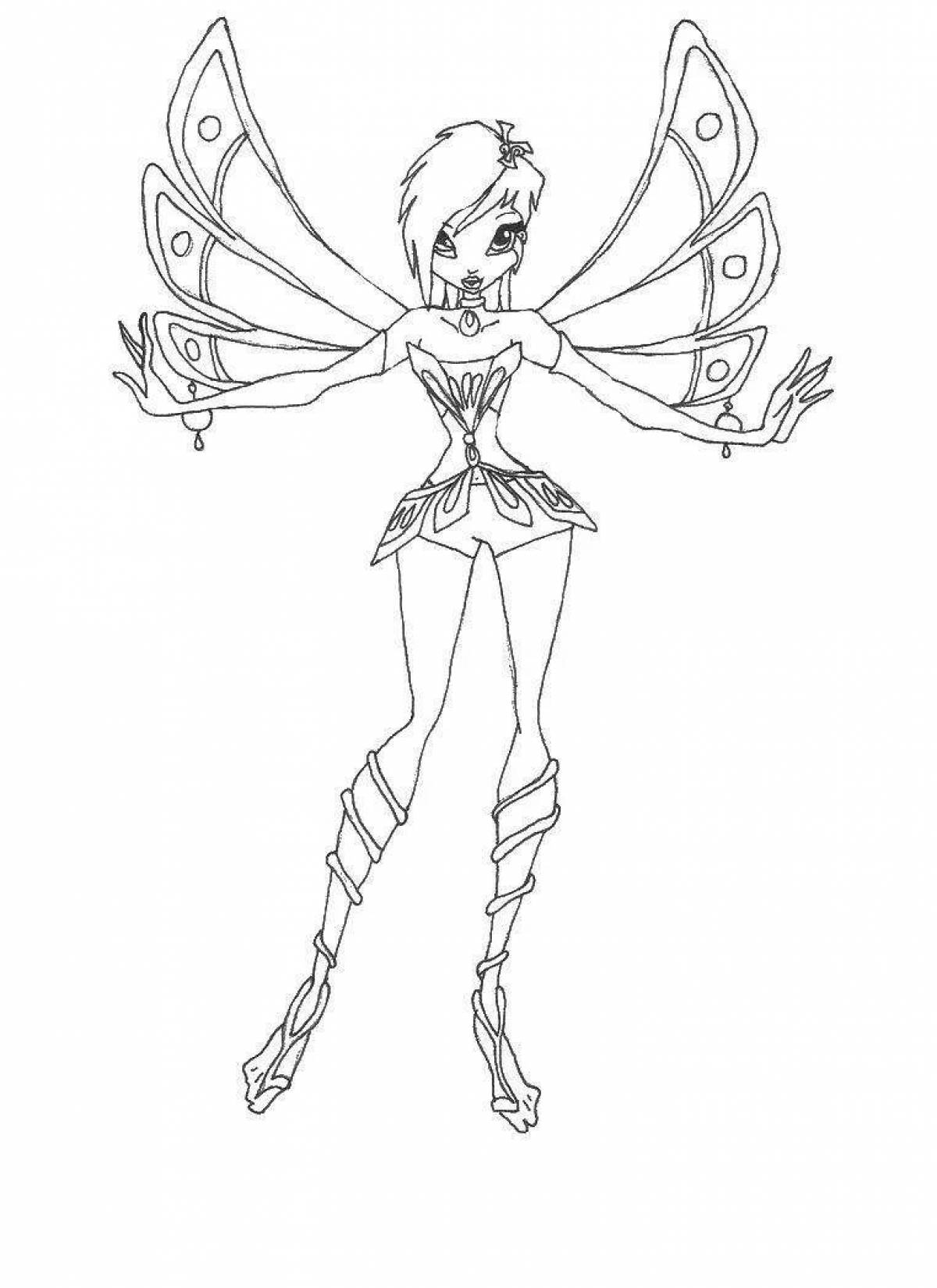 Tecna winx playful coloring page