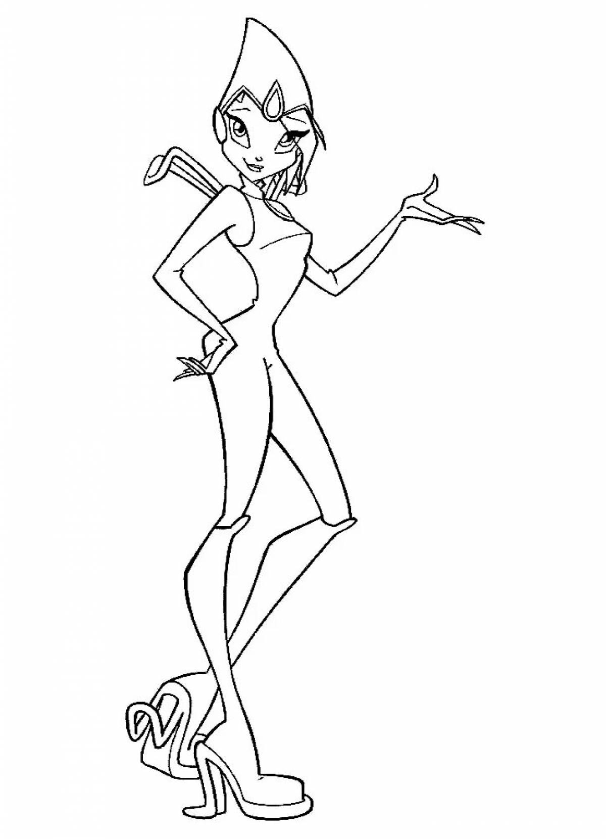 Раскраска Причудливая tecna winx coloring page
