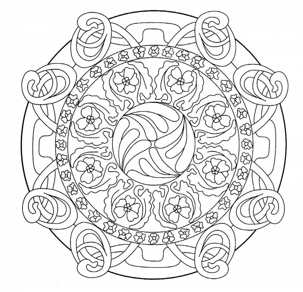 Gorgeous wealth mandala coloring page
