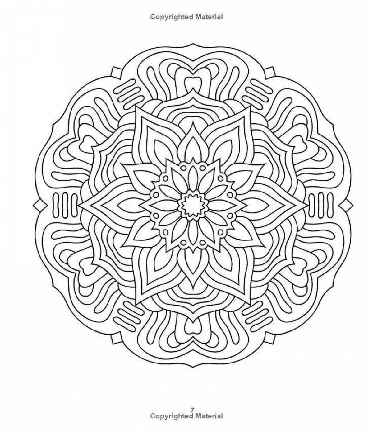 Serene wealth mandala coloring page