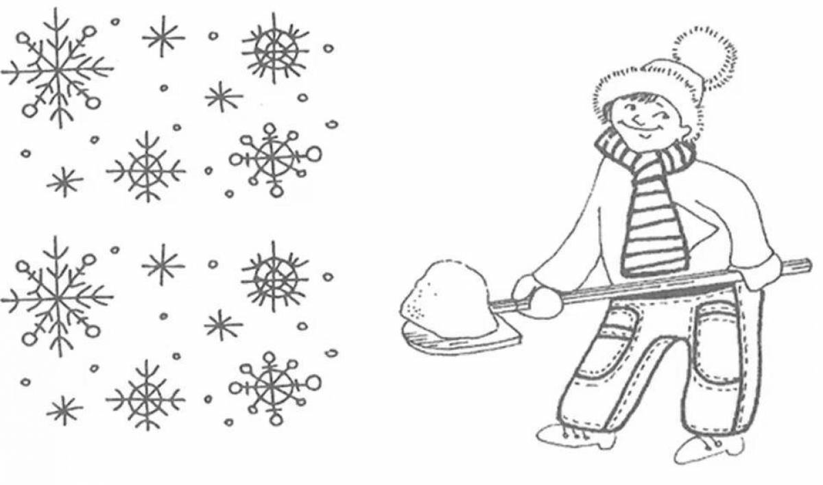Glitter snow coloring page