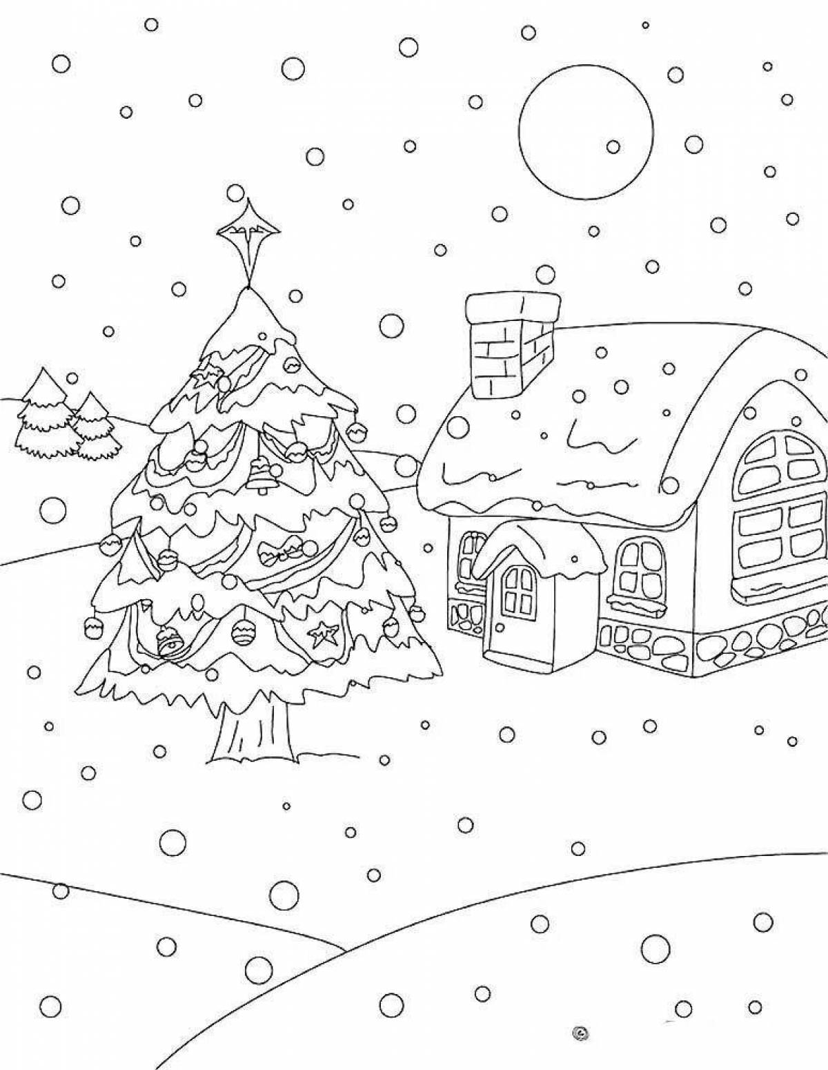 Snow inspirational coloring page