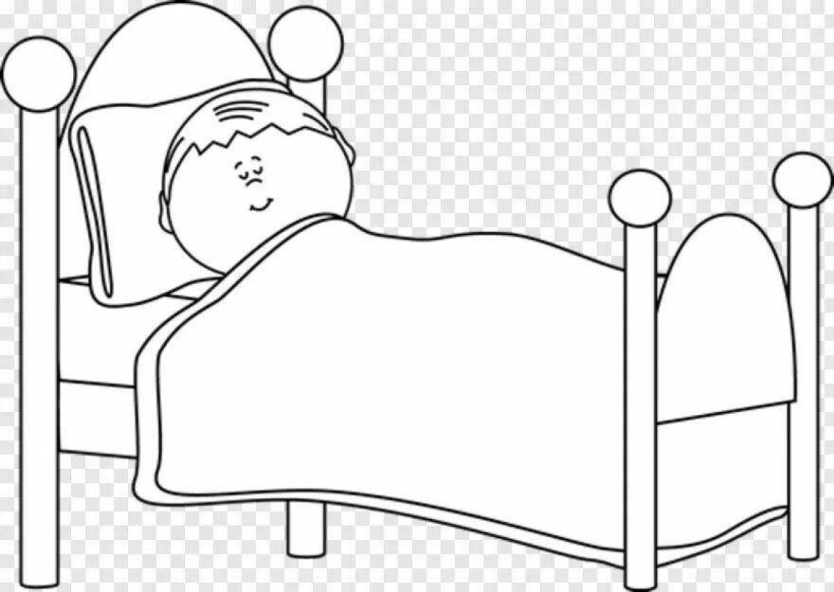 Coloring book living sleeping boy