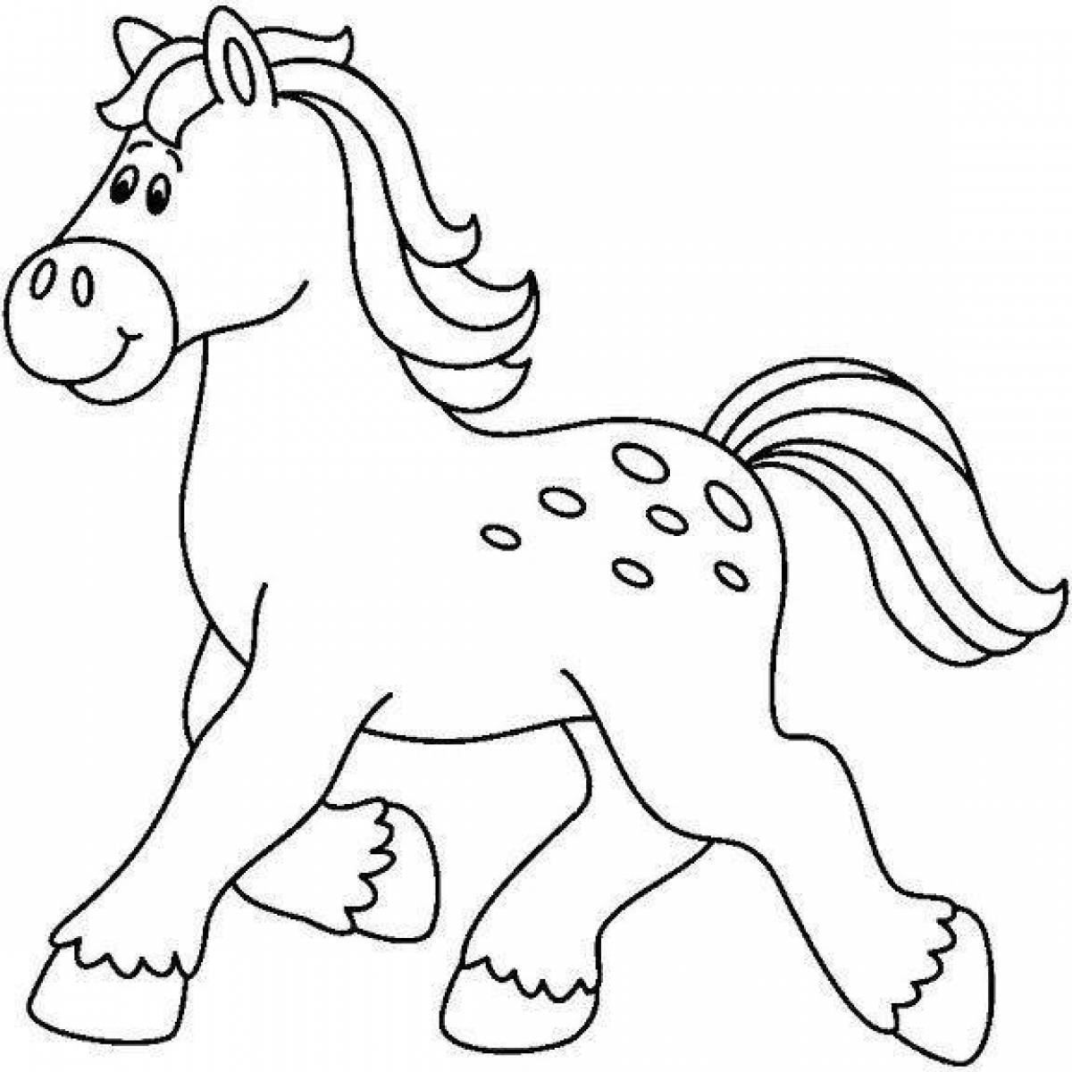 Joyful coloring horse