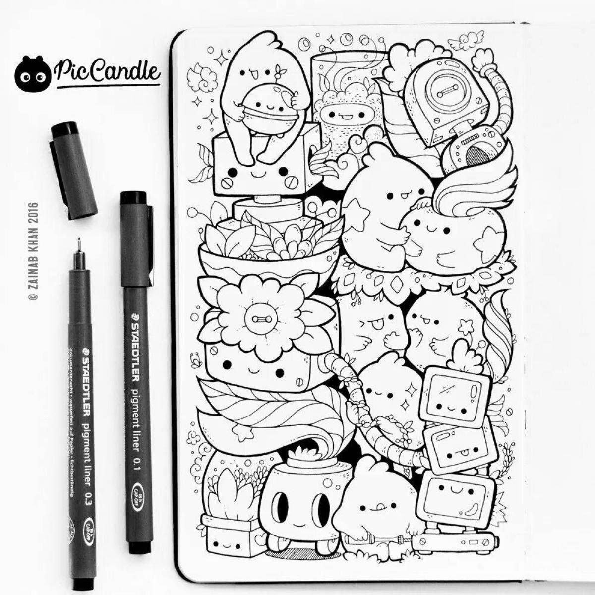 Fascinating coloring book for alcohol markers