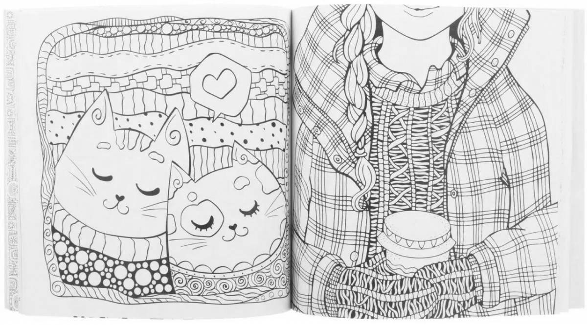 Hygge mini antistress relaxing coloring book