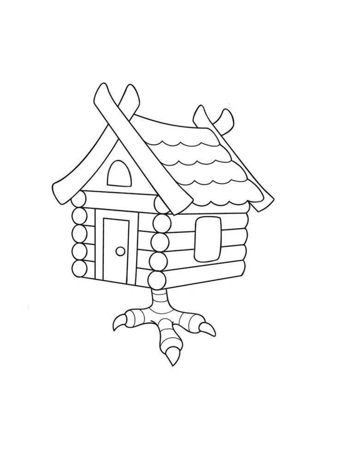 Coloring hut baba yaga