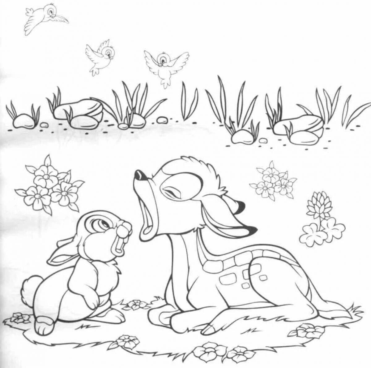 Bright nature and animals coloring book