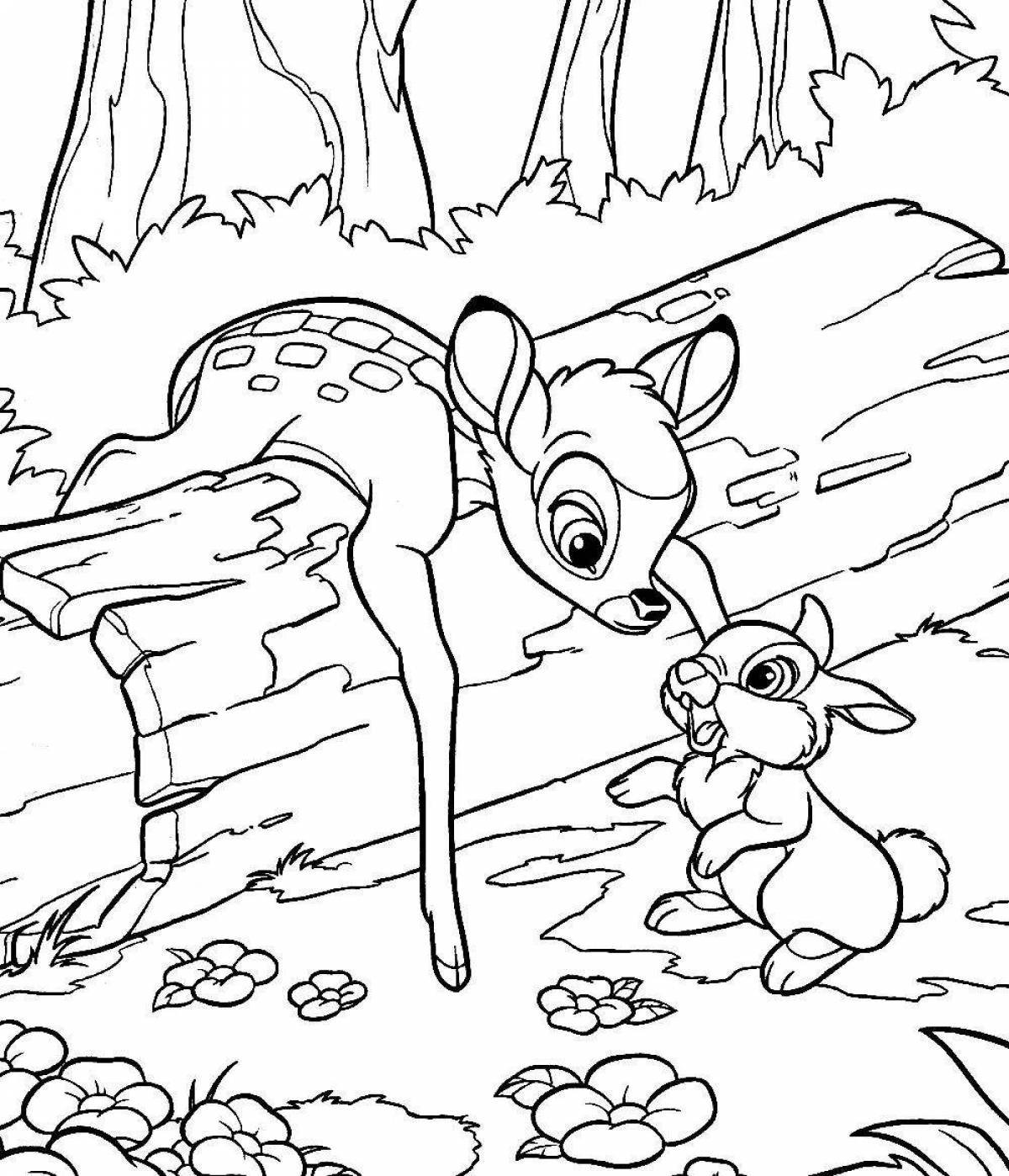 Painting nature and animals coloring page