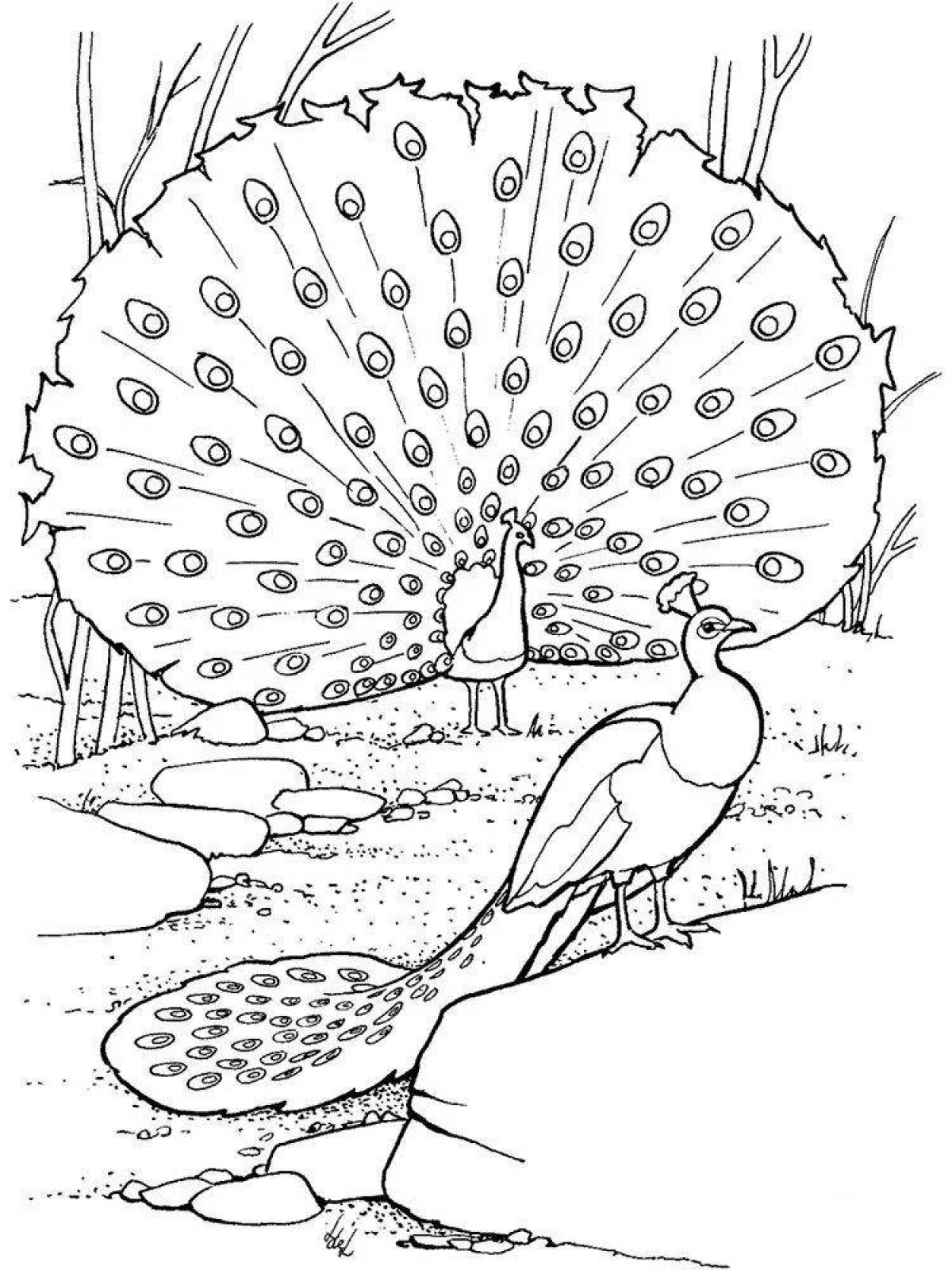 Glowing nature and animals coloring page