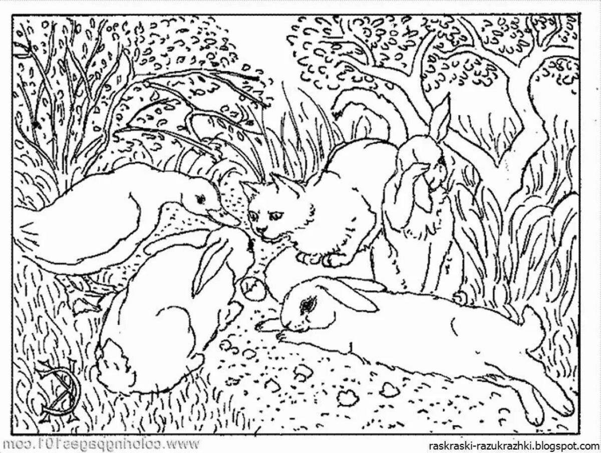 Majestic nature and animals coloring page