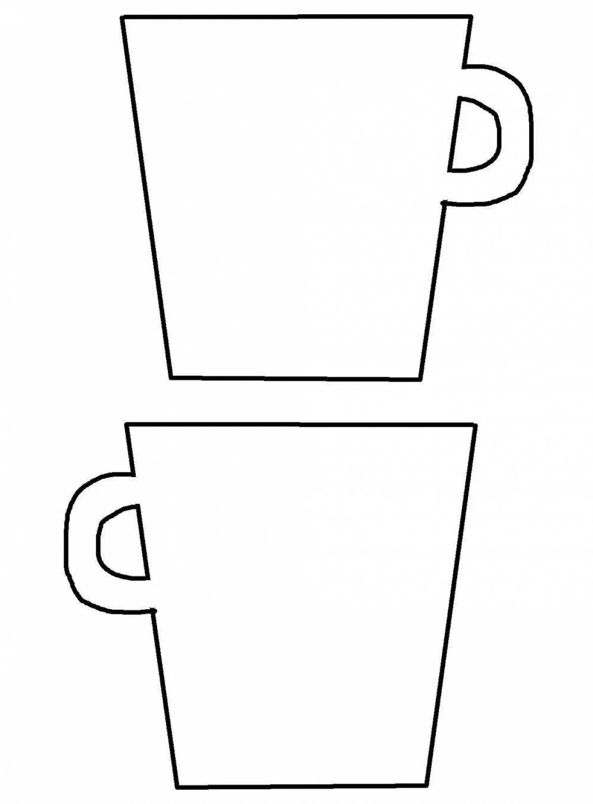 Кружка трафарет. Кружка трафарет. Трафарет чашки для вырезания. Трафарет "чашка". Вырезать кружки из бумаги.