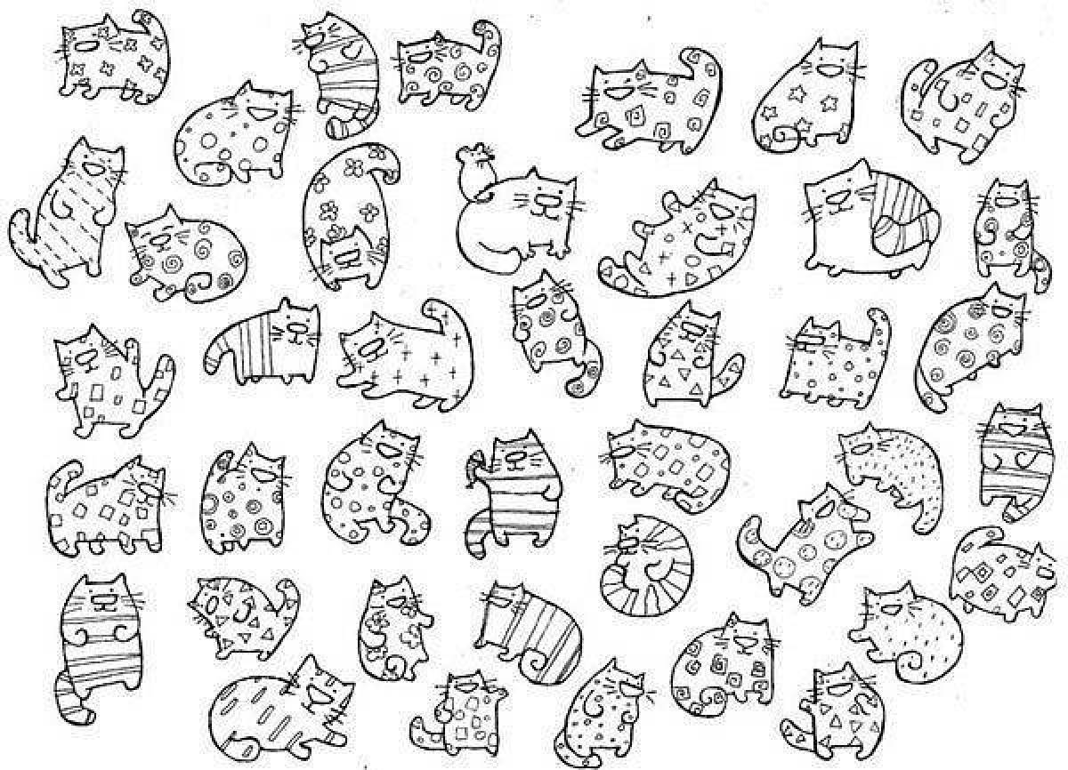 Рисунки для распечатки. Много картинок на одном листе. Раскраски Стикеры котики. Наклейки котики черно белые. Раскраска много котов.
