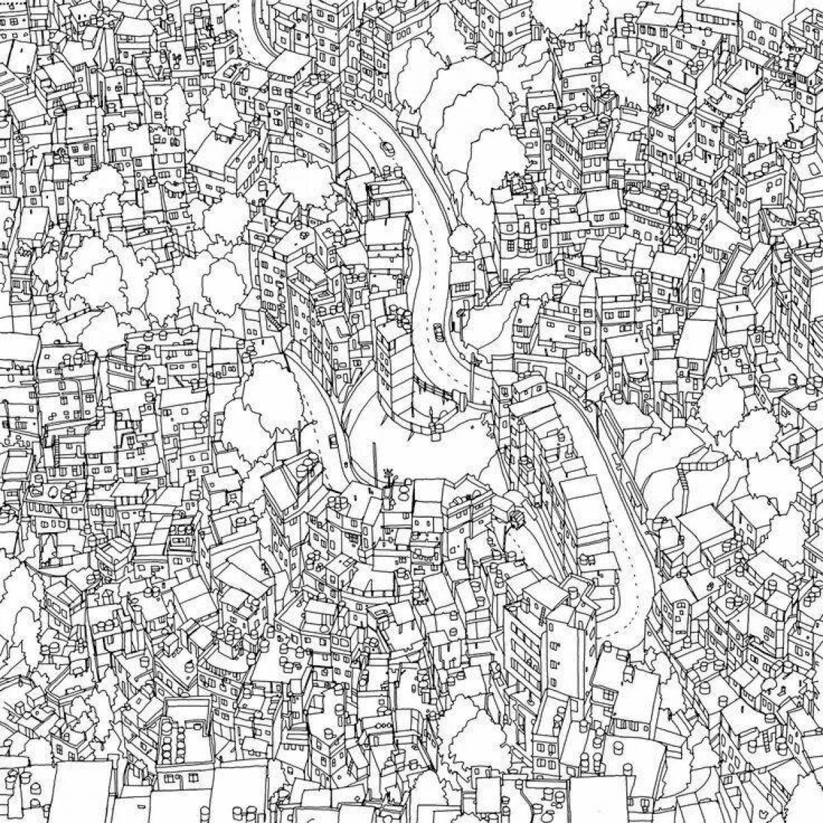 Fabulous city coloring by numbers