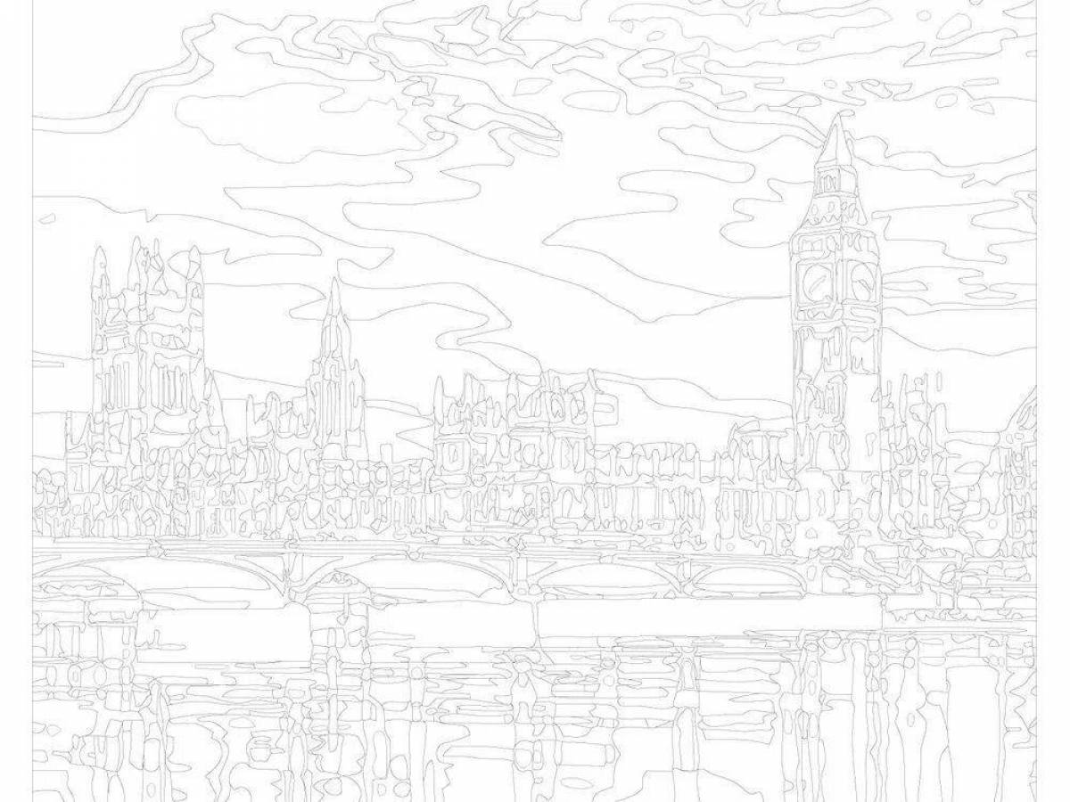 Charming city by number coloring book