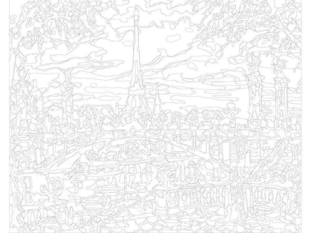 Attractive city by numbers coloring book