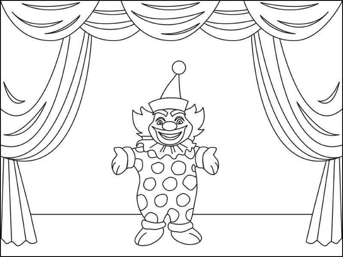 Colorful theater performer coloring page